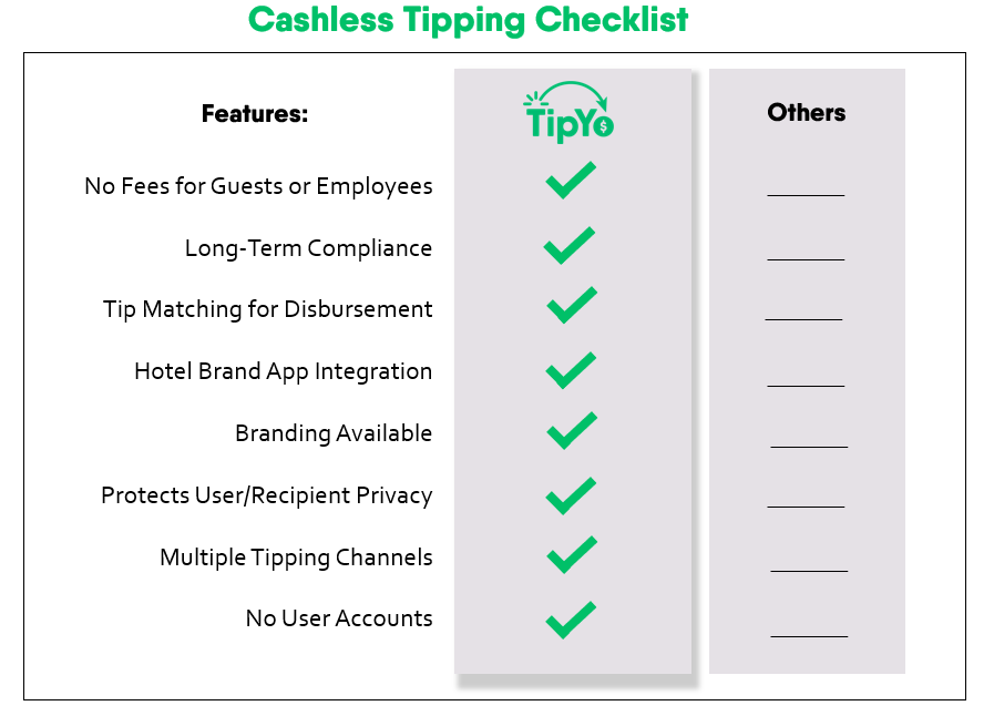 Cashless Tipping Checklist